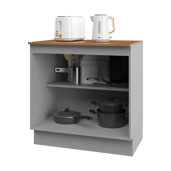 Mueble Cocina Base 2P 80 cm ECO Gris/Café