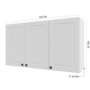 Mueble Cocina Aéreo 3P 120 cm ECO Blanco