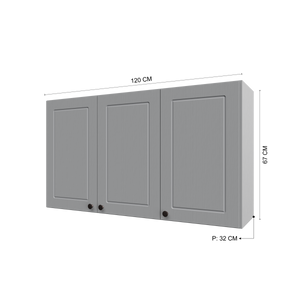 Mueble Cocina Aéreo 3P 120 cm ECO Gris