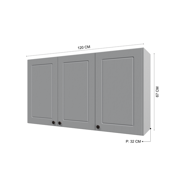 Mueble Cocina Aéreo 3P 120 cm ECO Gris