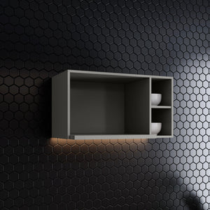 Mueble Cocina Aéreo Microondas Americana Gris