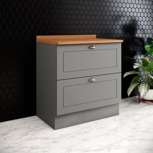 Mueble de Cocina Base 2 Cajones Americana Gris