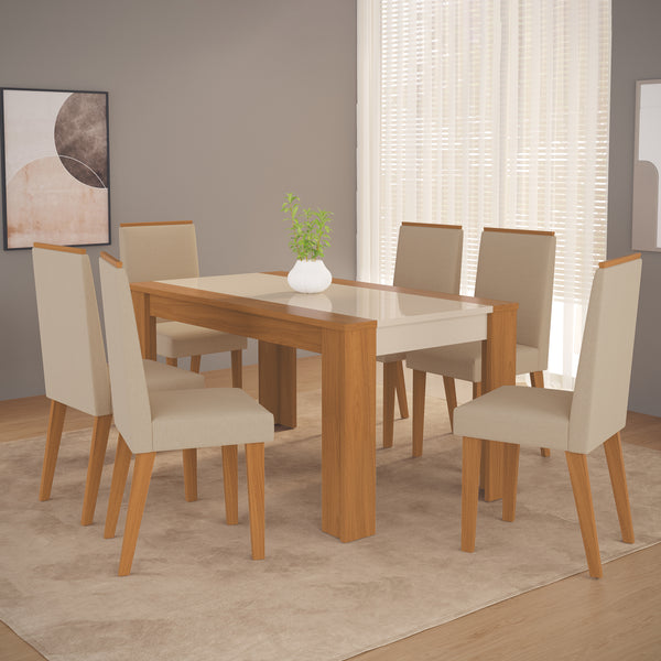 Juego Comedor Enzo 6 Sillas Off white