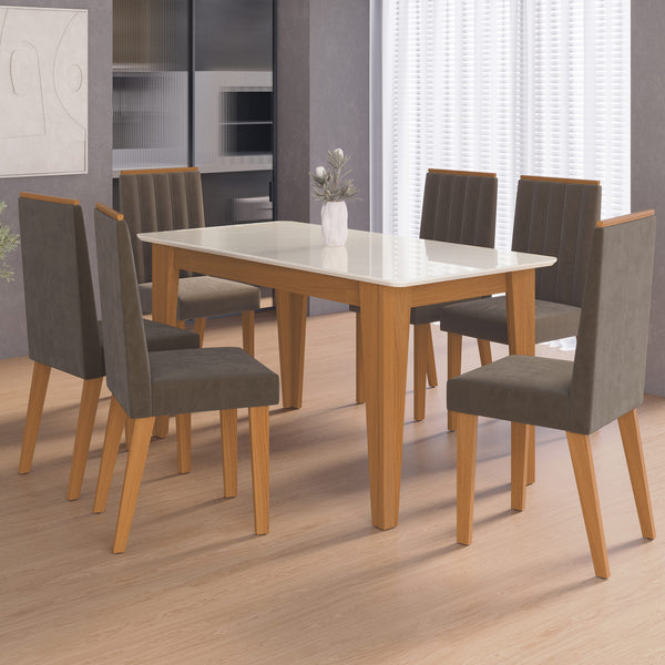 Juego Comedor Suecia 6 Sillas Capuchino