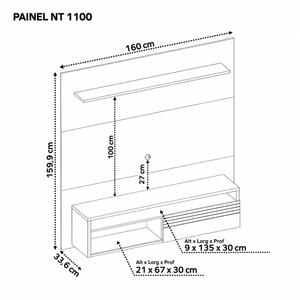 Panel Olimpo Tv 55" Negro