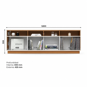 Rack Tv 70" Orion Off white/Canela