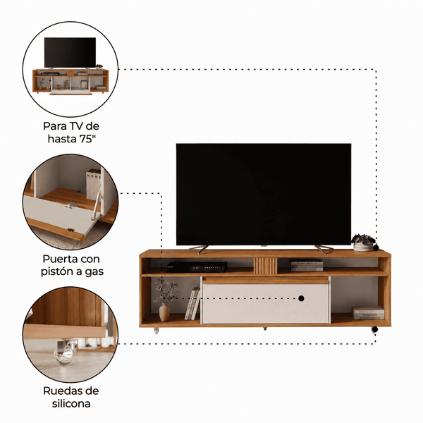 Rack de Tv Basilea 75" Off white
