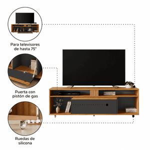Rack de Tv Basilea 75" Negro