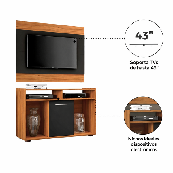 Combo Rack + Panel TV Sorento 43" Negro