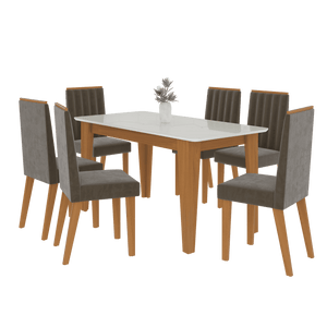 Juego Comedor Suecia 6 Sillas Capuchino