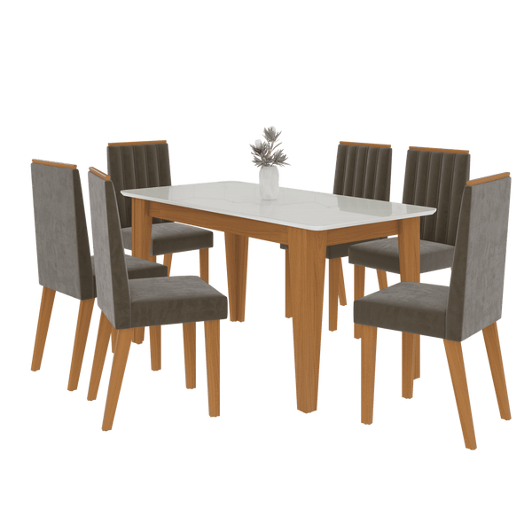 Juego Comedor Suecia 6 Sillas Capuchino