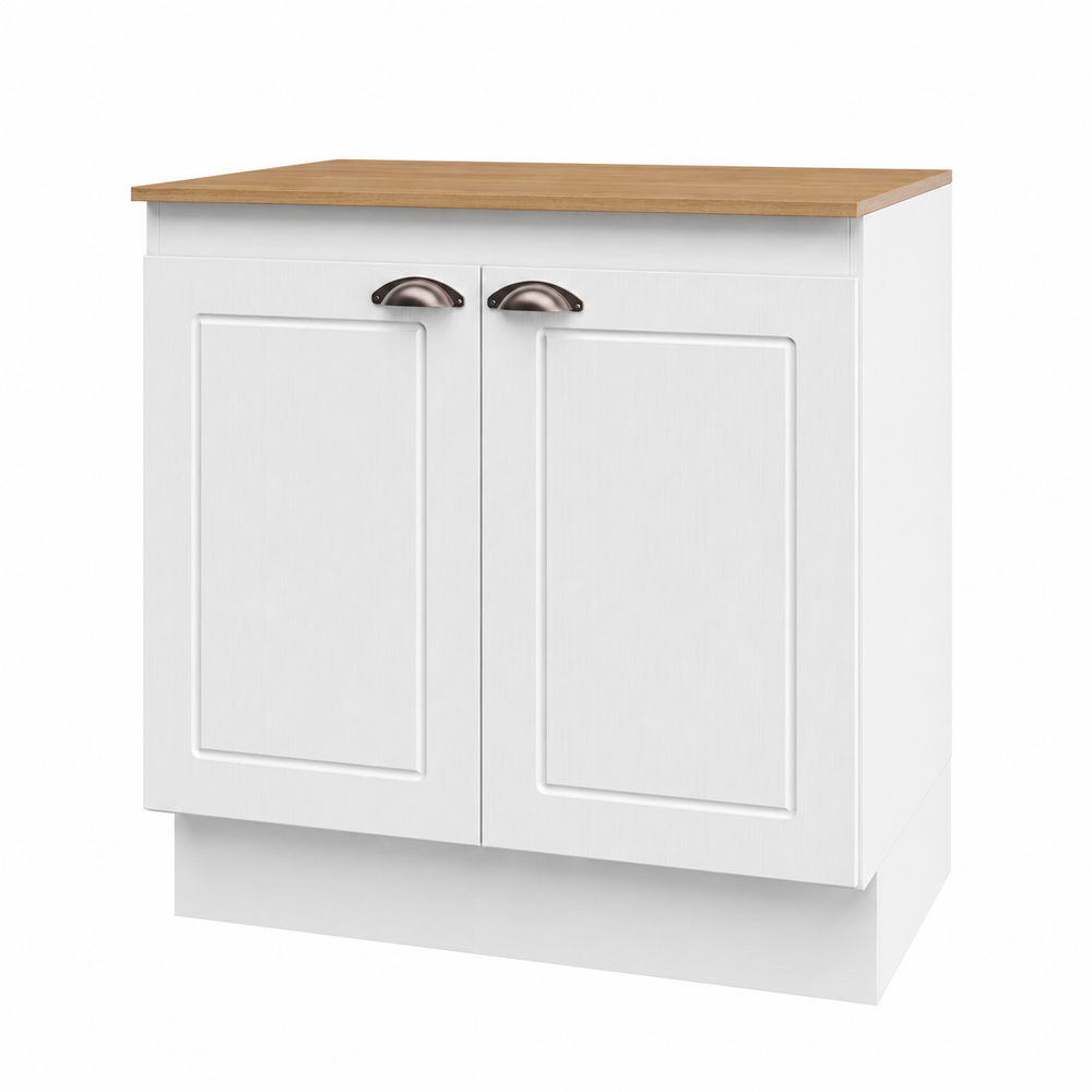 Mueble Cocina Base 2P 80 cm ECO Blanco/Café