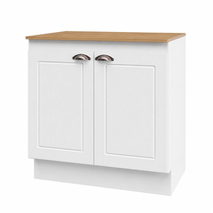 Mueble Cocina Base 2P 80 cm ECO Blanco/Café
