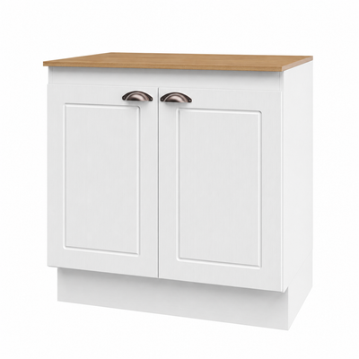 Mueble Cocina Base 2P 80 cm ECO Blanco/Café