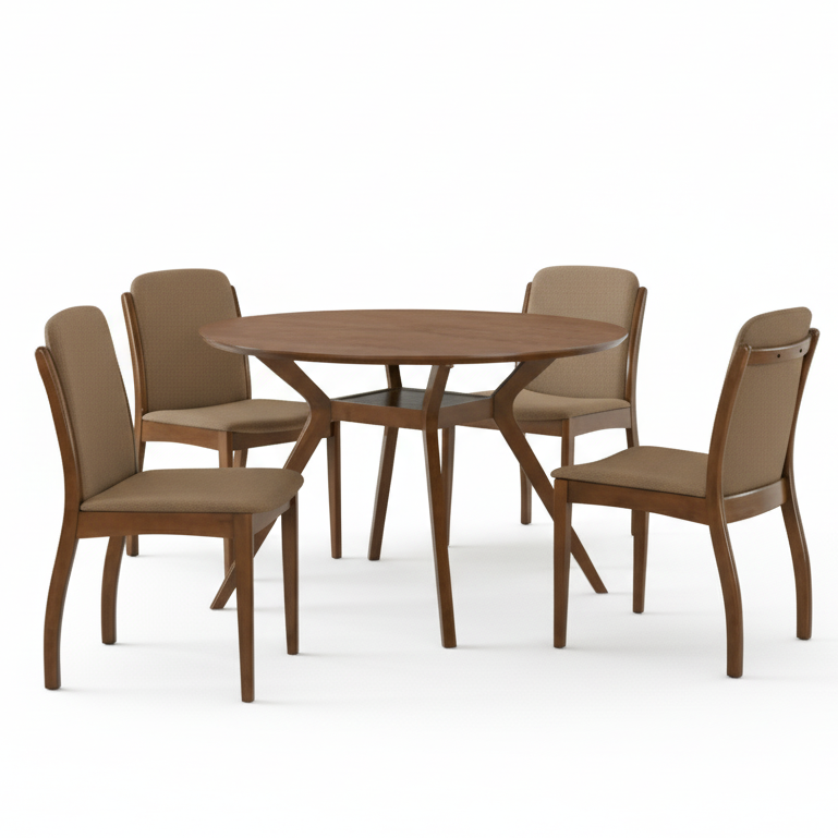 Juego De Comedor Menphis 4 Sillas Café