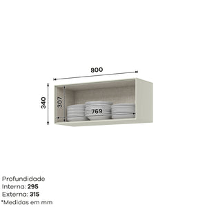 Mueble Cocina Aéreo 1P 80cm Fineze Arena