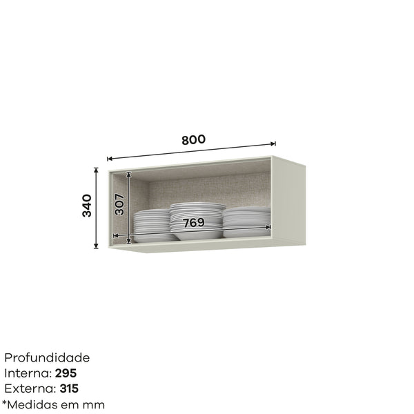 Mueble Cocina Aéreo 1P 80cm Fineze Arena