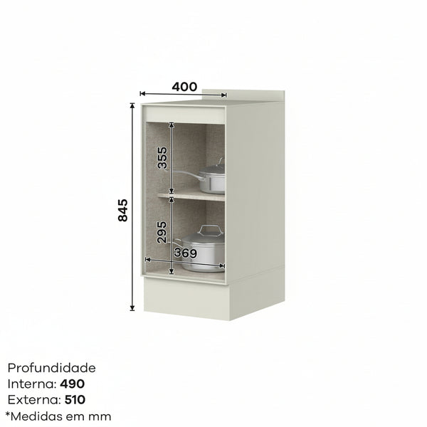 Mueble Cocina Base 1P 40 cm Fineze Arena