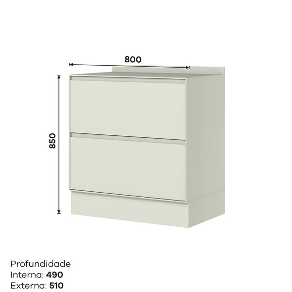 Mueble Cocina Base 2 Cajones 80 cm Fineze Arena