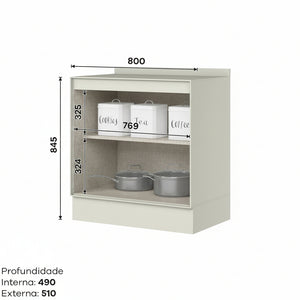 Mueble Cocina Base 2P 80 cm Fineze Arena