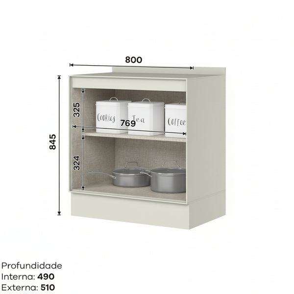 Mueble Cocina Base 2P 80 cm Fineze Arena
