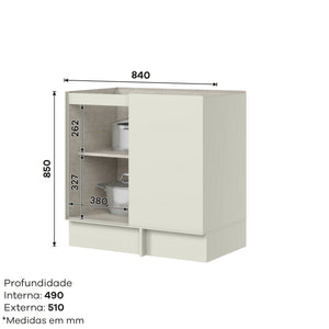 Mueble Cocina Base Esquinero Fineze Canela