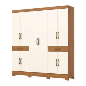 Closet Orla 10 Puertas 2 Cajones Off white/Canela