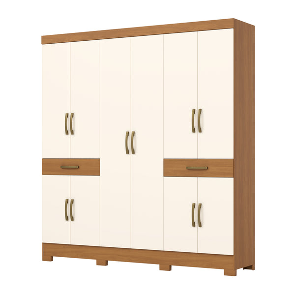 Closet Orla 10 Puertas 2 Cajones Off white/Canela