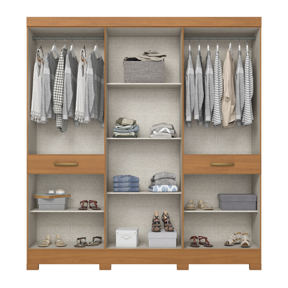 Closet Orla 10 Puertas 2 Cajones Off white/Canela
