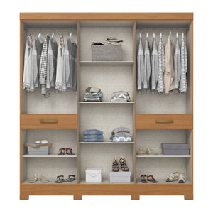 Closet Orla 10 Puertas 2 Cajones Off white/Canela