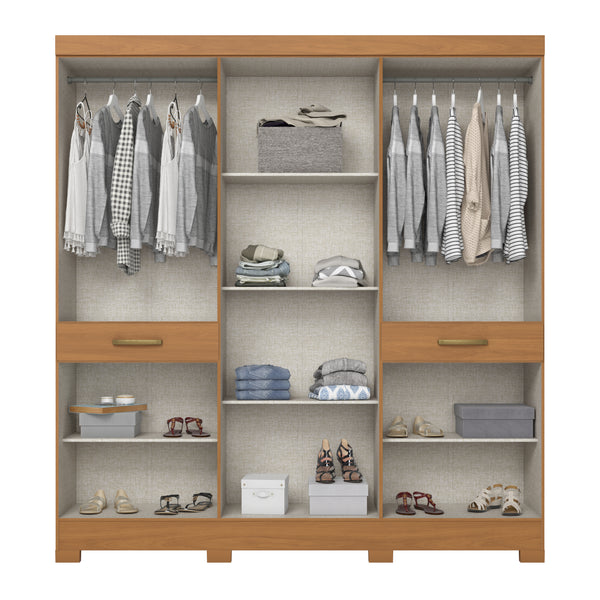 Closet Orla 10 Puertas 2 Cajones Off white/Canela