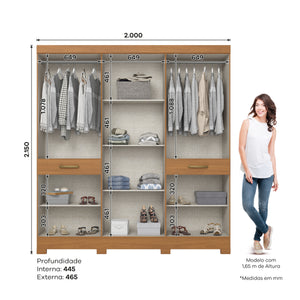 Closet Orla 10 Puertas 2 Cajones Off white/Canela