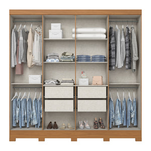 Closet Aria 8 Puertas 4 Cajones Canela
