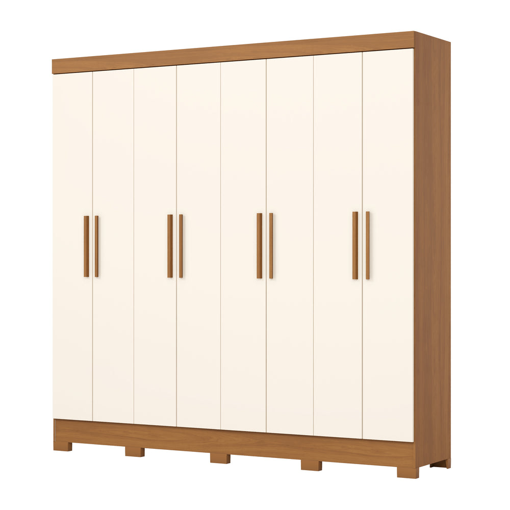 Closet Aria 8 Puertas 4 Cajones Off white/Canela