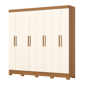 Closet Aria 8 Puertas 4 Cajones Off white/Canela