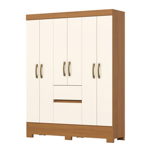 Closet Mondai 6 Puertas 2 Cajones Off white/Canela