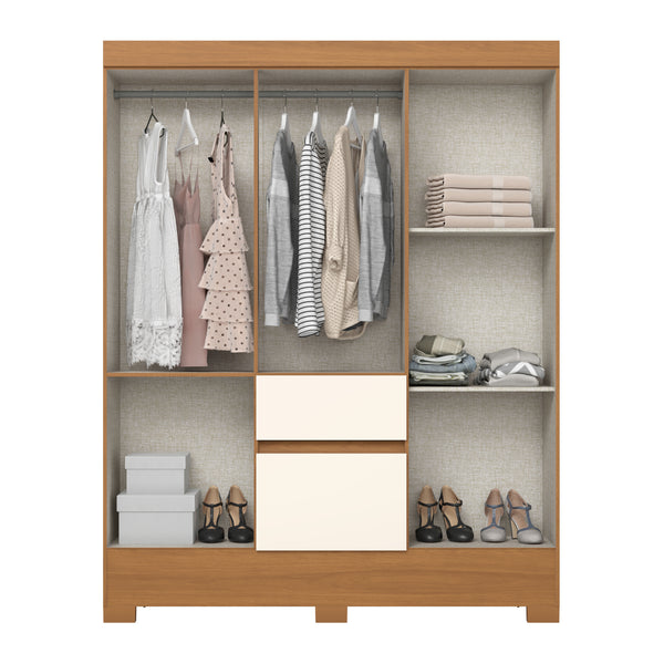 Closet Mondai 6 Puertas 2 Cajones Off white/Canela