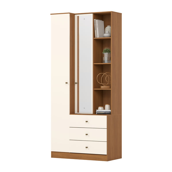 Closet Elena 2 Puertas Canela con Espejo