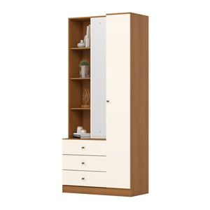 Closet Elena 2 Puertas Canela con Espejo