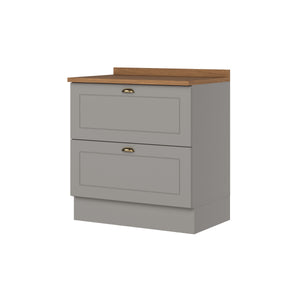 Mueble de Cocina Base 2 Cajones Americana Gris