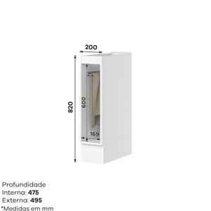 Mueble de Cocina Toallero Americana Blanco/Natural