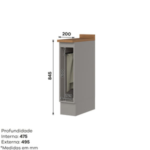 Mueble de Cocina Toallero Americana Gris
