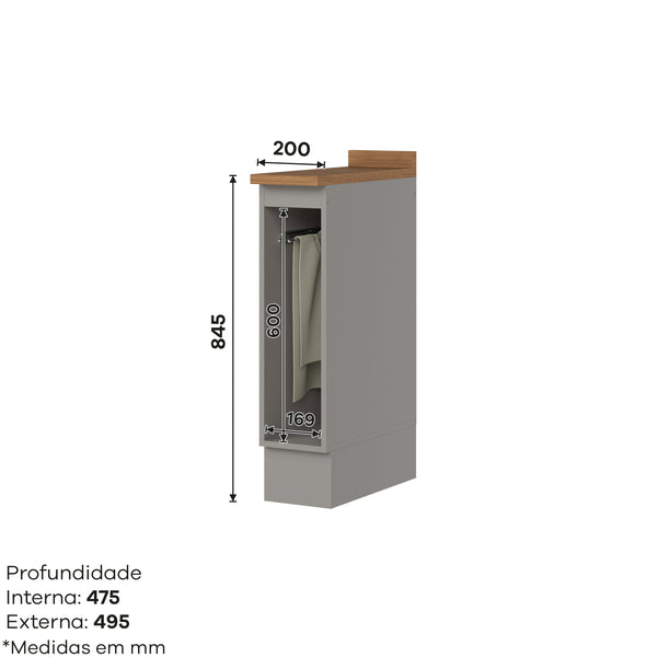 Mueble de Cocina Toallero Americana Gris