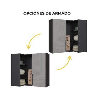 Mueble Cocina Aéreo Esquinero Delta Gris