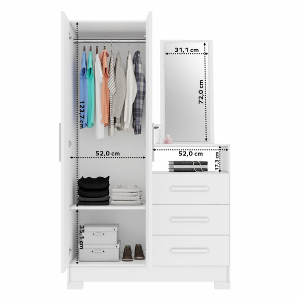 Closet Nina 2 Puertas Blanco/Rosado