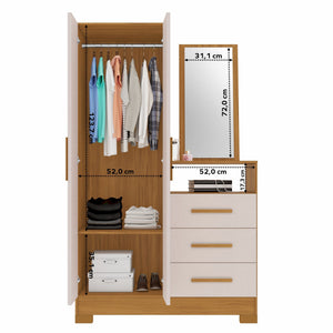 Closet Nina 2 Pta. 3 Caj. Off White/Café