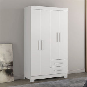Closet Lucca 4 Puertas 2 Cajones Blanco/Rosado