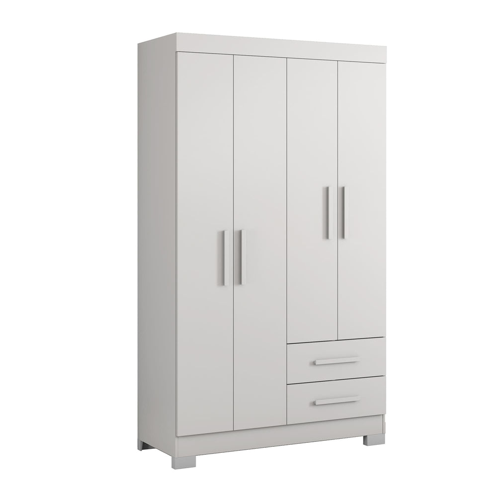 Closet Lucca 4 Puertas 2 Cajones Blanco/Rosado