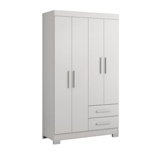 Closet Lucca 4 Puertas 2 Cajones Blanco/Rosado