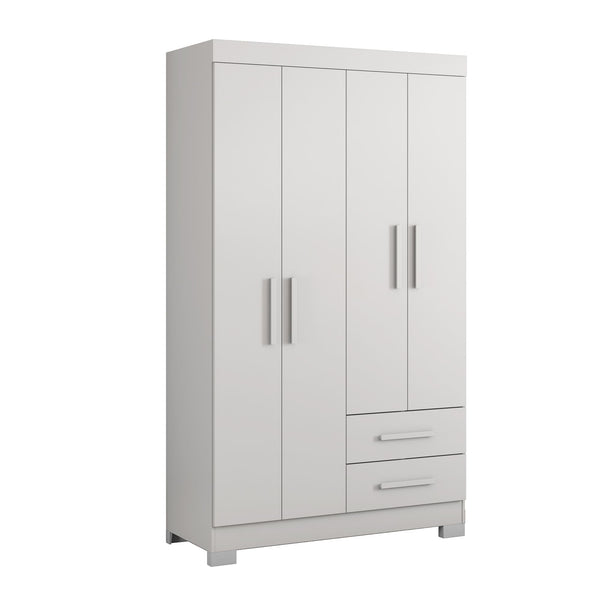 Closet Lucca 4 Puertas 2 Cajones Blanco/Rosado